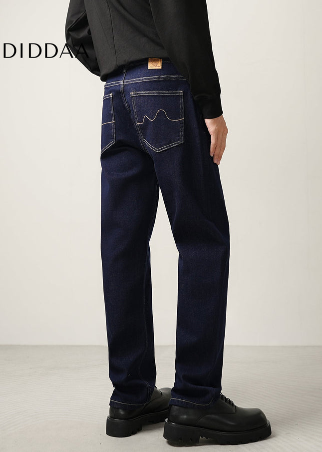 Blue Loose Fit Classic Denim Straight-Leg Jeans - Men’s Jeans