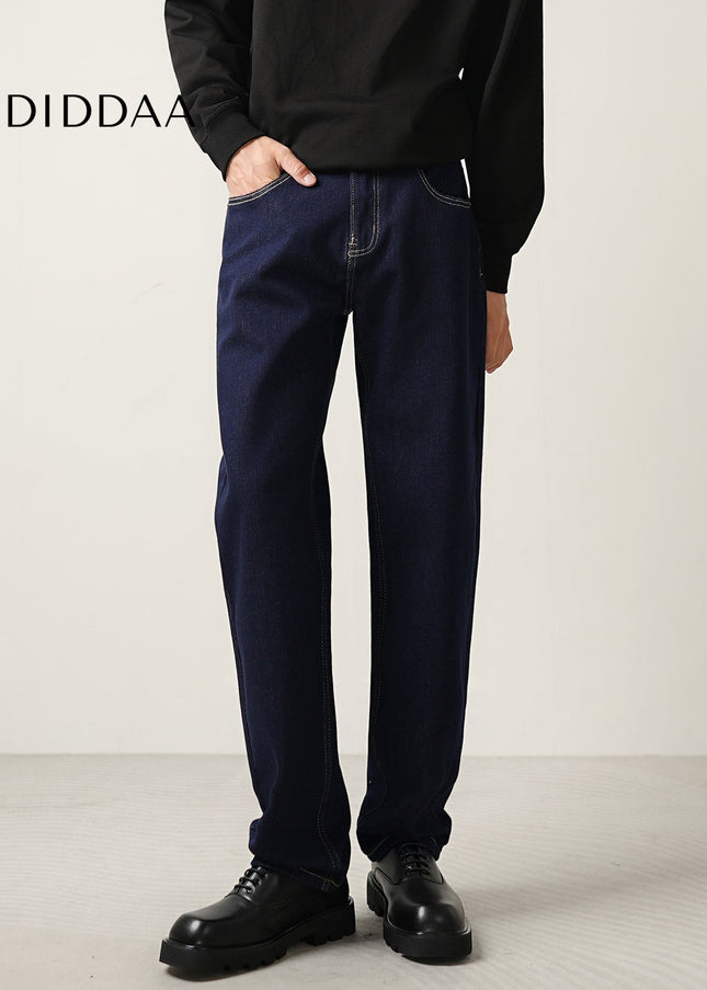 Blue Loose Fit Classic Denim Straight-Leg Jeans - Men’s Jeans