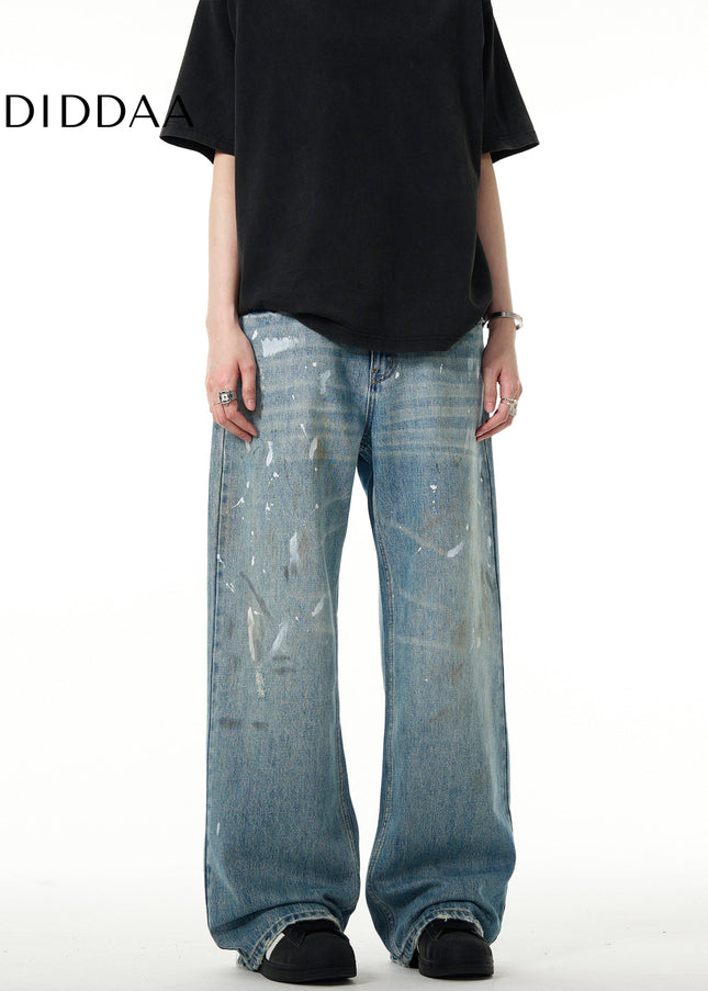 Blue Loose Fit Denim Straight-Leg Pants for All - Men’s Jeans