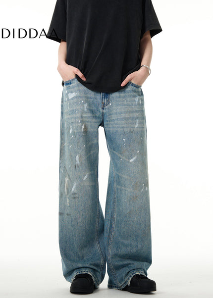 Blue Loose Fit Denim Straight-Leg Pants for All - Men’s Jeans