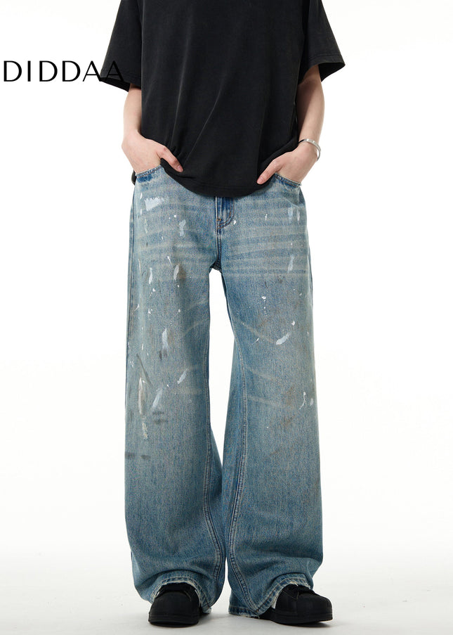 Blue Loose Fit Denim Straight-Leg Pants for All - Men’s Jeans