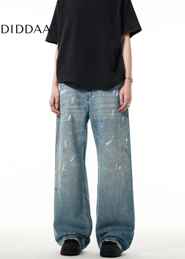 Blue Loose Fit Denim Straight-Leg Pants for All - Men’s Jeans