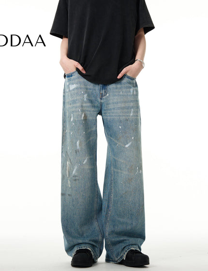 Blue Loose Fit Denim Straight-Leg Pants for All - S / Mid Blue - Men’s Jeans