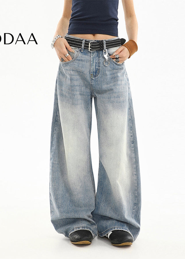 Blue Loose Fit High-Quality Long Scimitar Jeans - S / Blue - Women’s Jeans