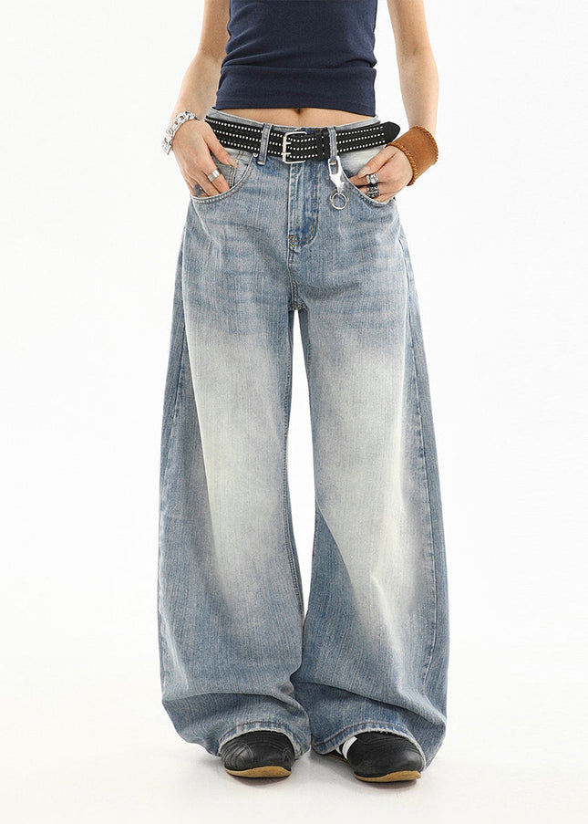 Blue Loose Fit High-Quality Long Scimitar Jeans - Women’s Jeans