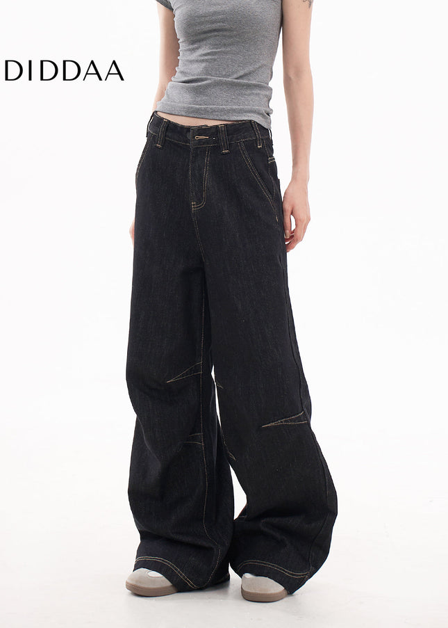 Blue Loose Fit High Street Wide-Leg Pants AGUA2025 - Women’s Jeans
