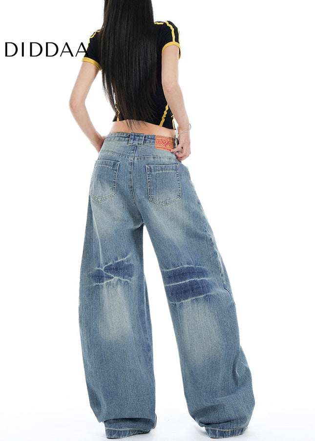 Blue Loose Fit High Waist Jeans - Women’s Jeans