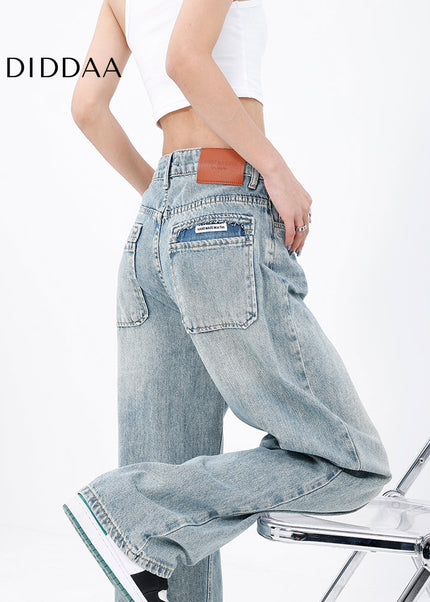 Blue Loose Fit High Waist Wide Leg Jeans - Women’s Jeans