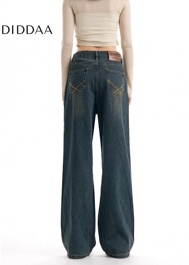 Blue Loose Fit High Waist Wide Leg Jeans - Women’s Jeans