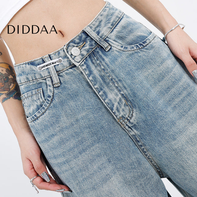 Blue Loose Fit High Waist Wide Leg Jeans - XS / Light Blue - Women’s Jeans