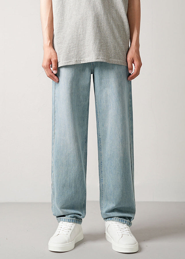 Blue Loose Fit Lyocell Drape Wash Jeans for Men - 28 / Light Blue - Men’s Jeans