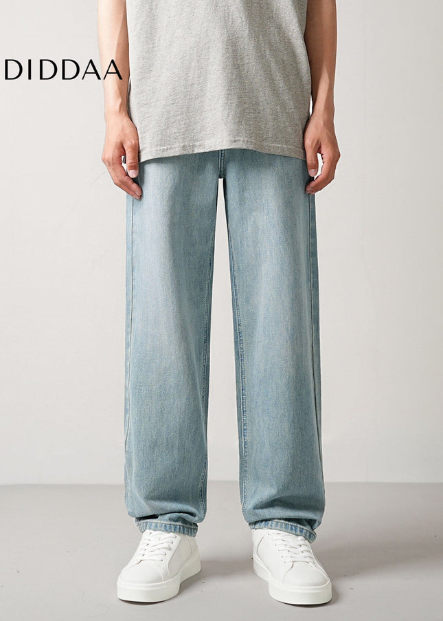 Blue Loose Fit Lyocell Drape Wash Jeans for Men - Men’s Jeans