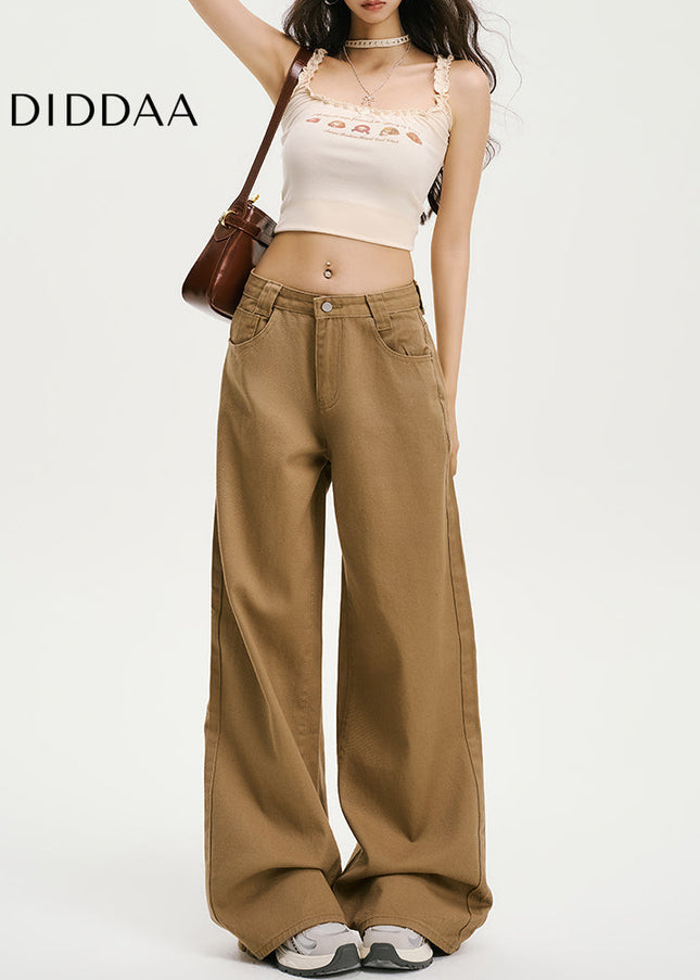 Blue Loose Fit Retro Casual Wide-Leg Jeans Women - Women’s Jeans