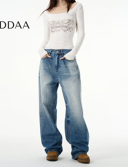 Blue Loose Fit Retro High Street Jeans - S / Mid Blue - Women’s Jeans