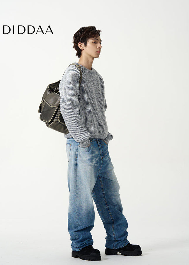 Blue Loose Fit Retro High Street Jeans - Women’s Jeans