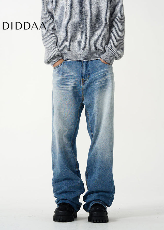 Blue Loose Fit Retro High Street Jeans - Women’s Jeans