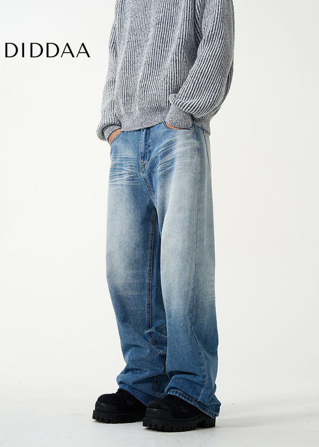 Blue Loose Fit Retro High Street Jeans - Women’s Jeans