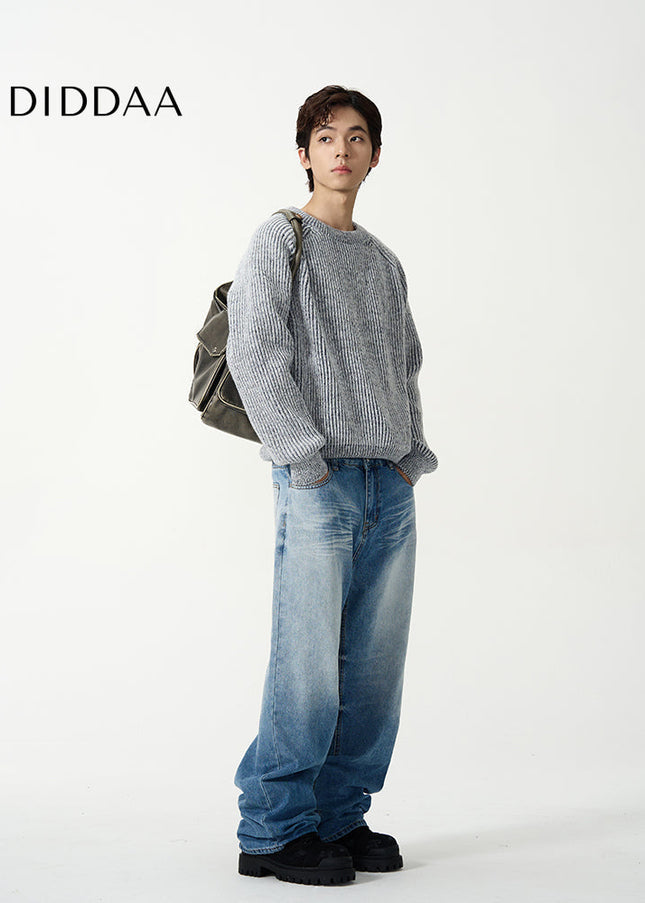 Blue Loose Fit Retro High Street Jeans - Women’s Jeans