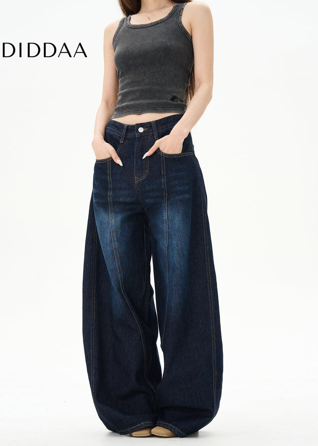 Blue Loose Fit Retro Scimitar Jeans for Men - Women’s Jeans