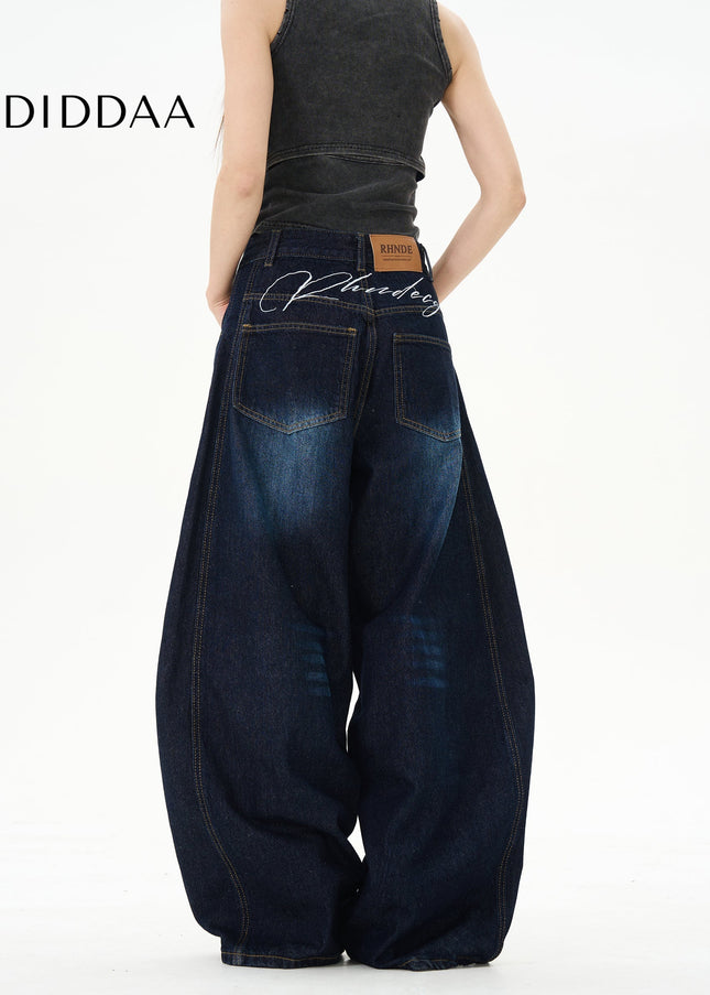 Blue Loose Fit Retro Scimitar Jeans for Men - Women’s Jeans