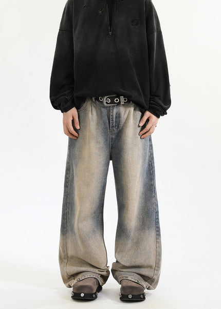 Blue Loose Fit Retro Wide-Leg Jeans for Men and Women - Men’s Jeans