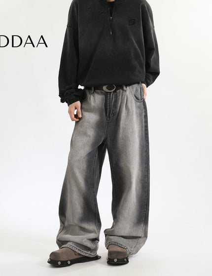 Blue Loose Fit Retro Wide-Leg Jeans for Men and Women - S / Black - Men’s Jeans