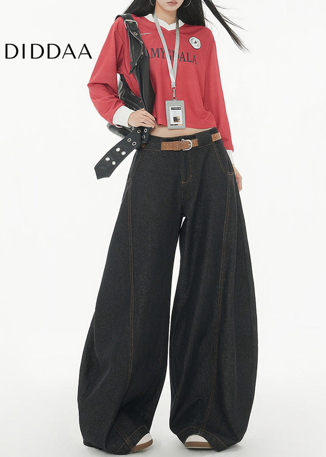 Blue Loose Fit Retro Wide-Leg Jeans for Women 2025 - Women’s Jeans