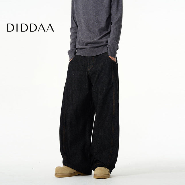 Blue Loose Fit Retro Wide-Legged Scimitar Jeans - S / Black - Women’s Jeans