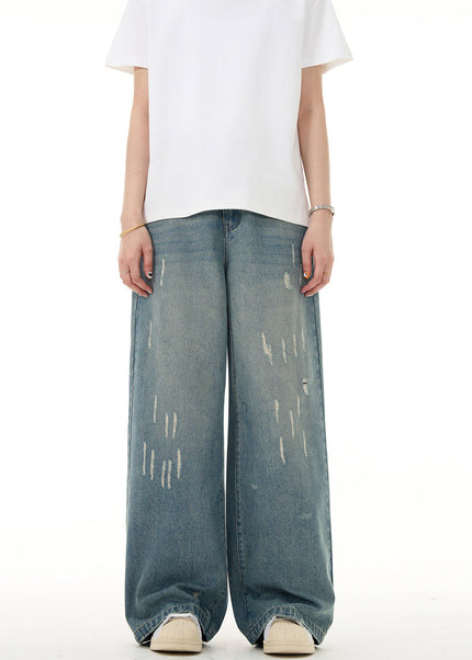 Blue Loose Fit Ripped Jeans for Men and Women - Men’s Jeans