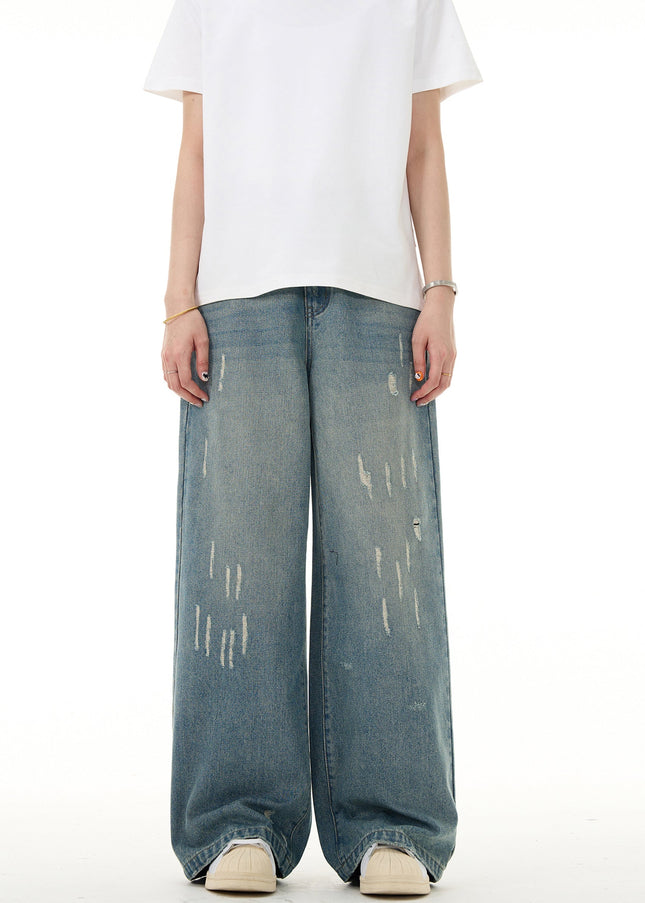 Blue Loose Fit Ripped Jeans for Men and Women - Men’s Jeans