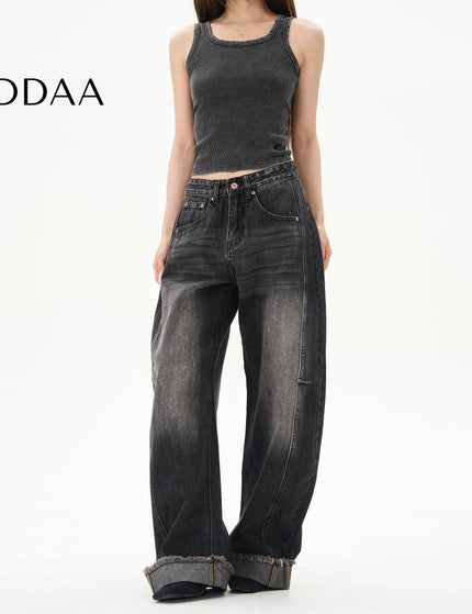 Blue Loose Fit Scimitar Jeans for Couples - S / Black - Women’s Jeans