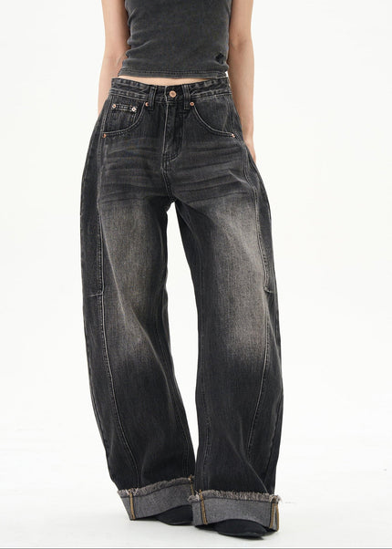 Blue Loose Fit Scimitar Jeans for Couples - Women’s Jeans