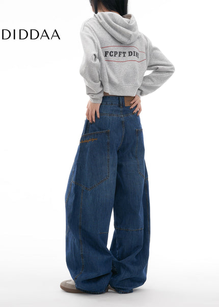 Blue Loose Fit Scimitar Jeans Women’s Wide-Leg Trousers - Women’s Jeans