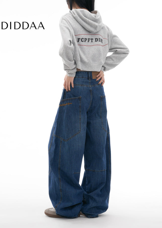 Blue Loose Fit Scimitar Jeans Women’s Wide-Leg Trousers - Women’s Jeans