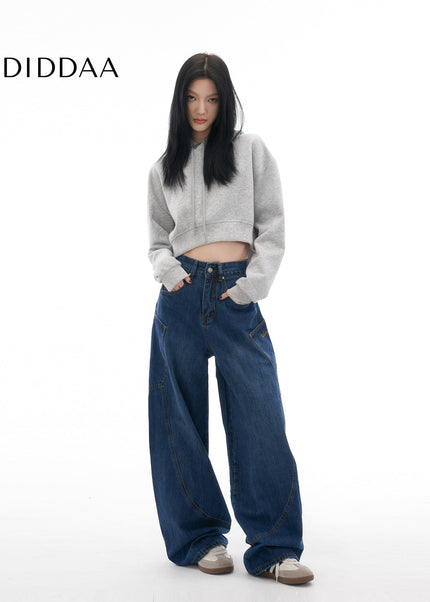 Blue Loose Fit Scimitar Jeans Women’s Wide-Leg Trousers - Women’s Jeans