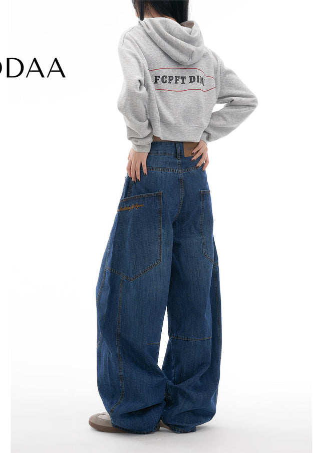 Blue Loose Fit Scimitar Jeans Women’s Wide-Leg Trousers - Women’s Jeans