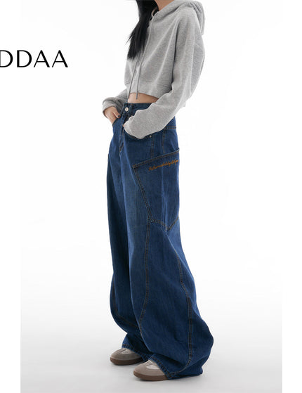 Blue Loose Fit Scimitar Jeans Women’s Wide-Leg Trousers - XS / Dark Blue - Women’s Jeans