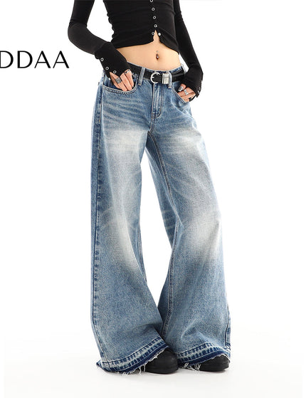 Blue Loose Fit Spice Girls Low-Rise Wide-Leg Jeans - S / Light Blue - Women’s Jeans