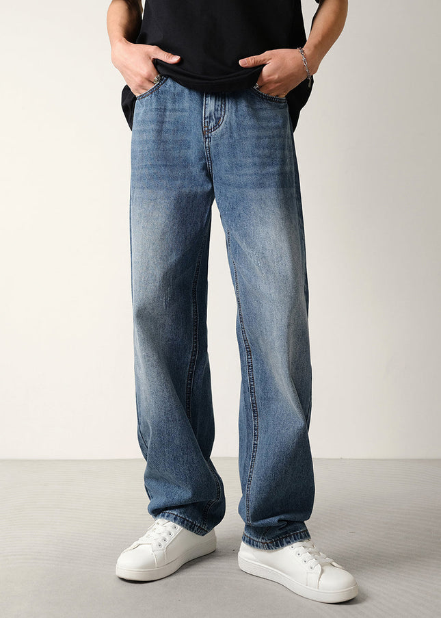 Blue Loose Fit Straight Leg Jeans for Men - Men’s Jeans