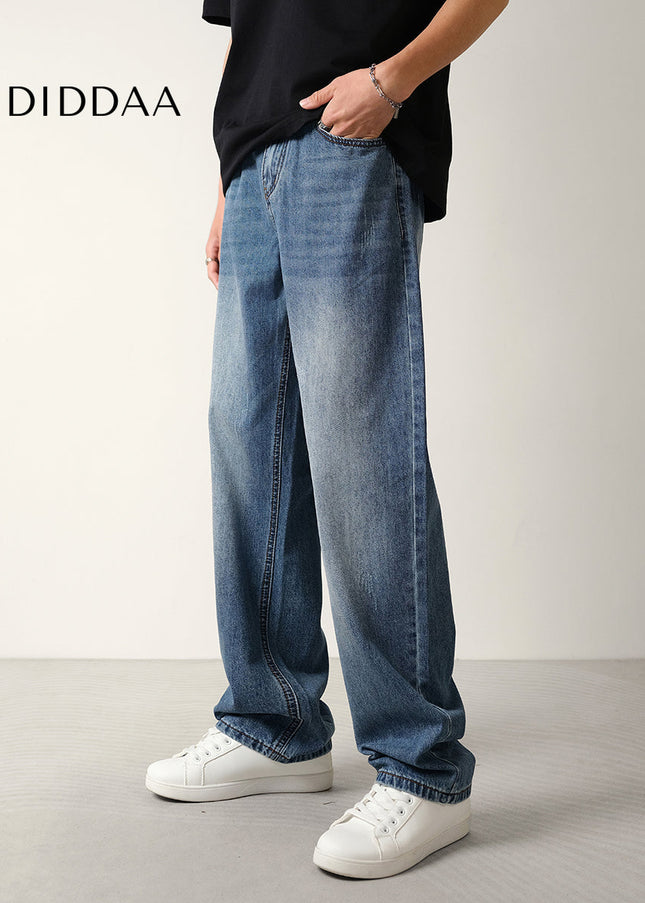 Blue Loose Fit Straight Leg Jeans for Men - Men’s Jeans