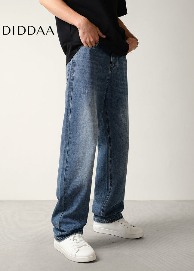 Blue Loose Fit Straight Leg Jeans for Men - Men’s Jeans