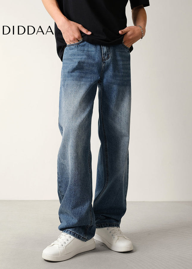 Blue Loose Fit Straight Leg Jeans for Men - Men’s Jeans