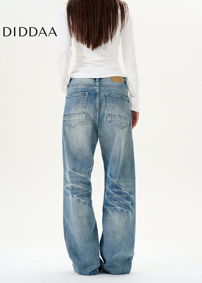 Blue Loose Fit Straight-Leg Jeans for Men - Women’s Jeans