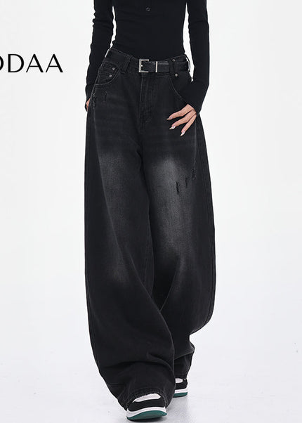 Blue Loose Fit Straight-Leg Jeans for Women - S / Black - Women’s Jeans