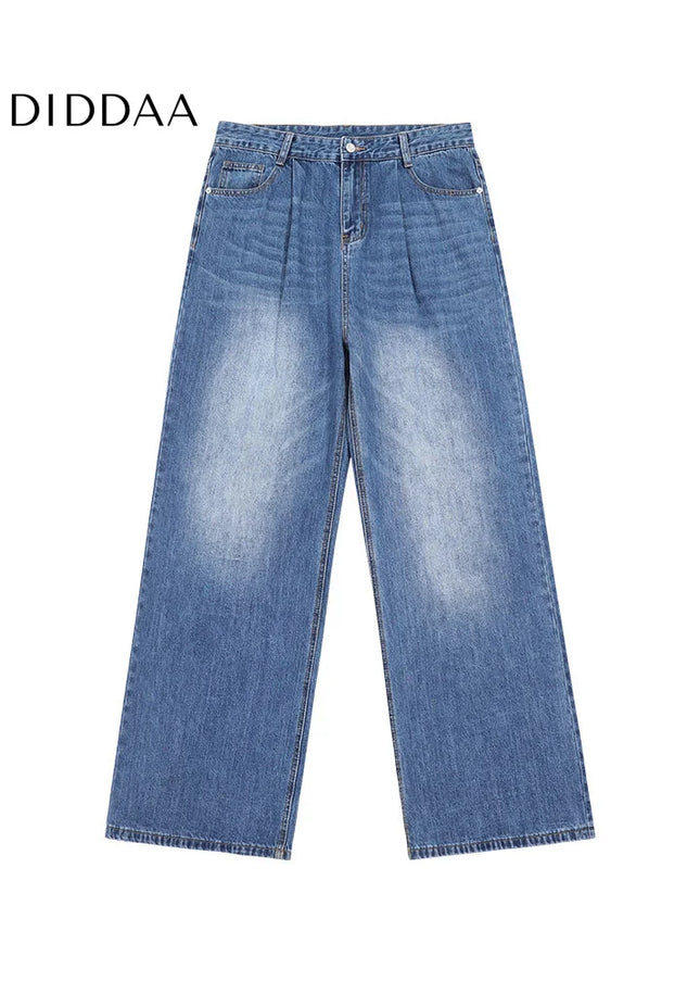 Blue Loose Fit Vintage Wide-leg Jeans for Men - Men’s Jeans
