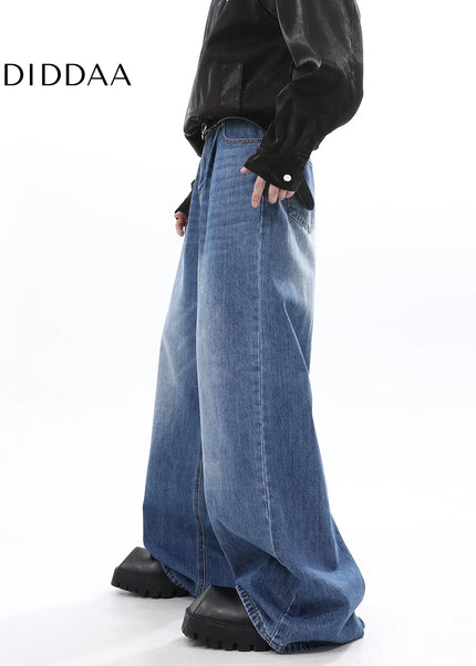 Blue Loose Fit Vintage Wide-leg Jeans for Men - Men’s Jeans