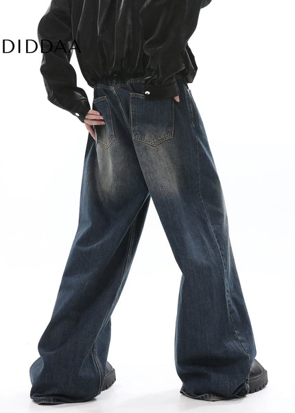 Blue Loose Fit Vintage Wide-leg Jeans for Men - Men’s Jeans