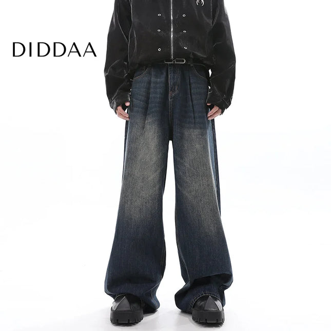 Blue Loose Fit Vintage Wide-leg Jeans for Men - S / Black - Men’s Jeans