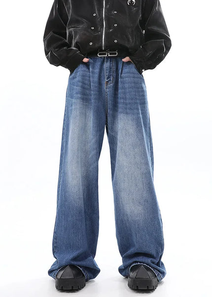 Blue Loose Fit Vintage Wide-leg Jeans for Men - S / Blue - Men’s Jeans