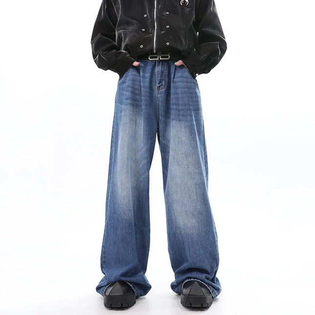 Blue Loose Fit Vintage Wide-leg Jeans for Men - S / Blue - Men’s Jeans